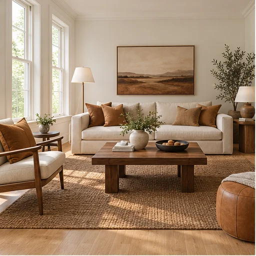 Warm Modern living room concept